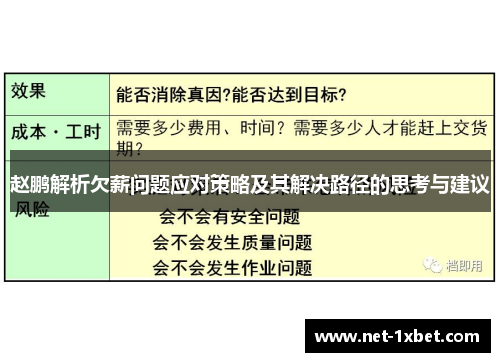 赵鹏解析欠薪问题应对策略及其解决路径的思考与建议